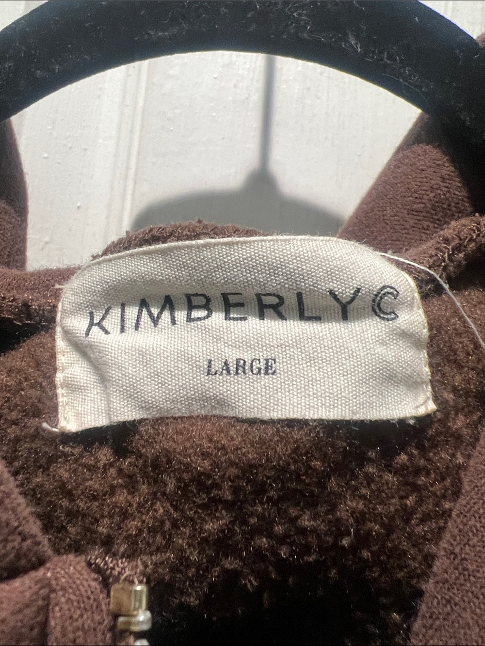Zip-Front Brown Hooded Sweatshirt - Picture 2 of 6